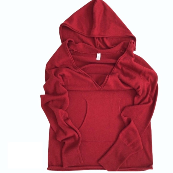 Gap Body Soft Red Hooded Sweater - Picture 1 of 12